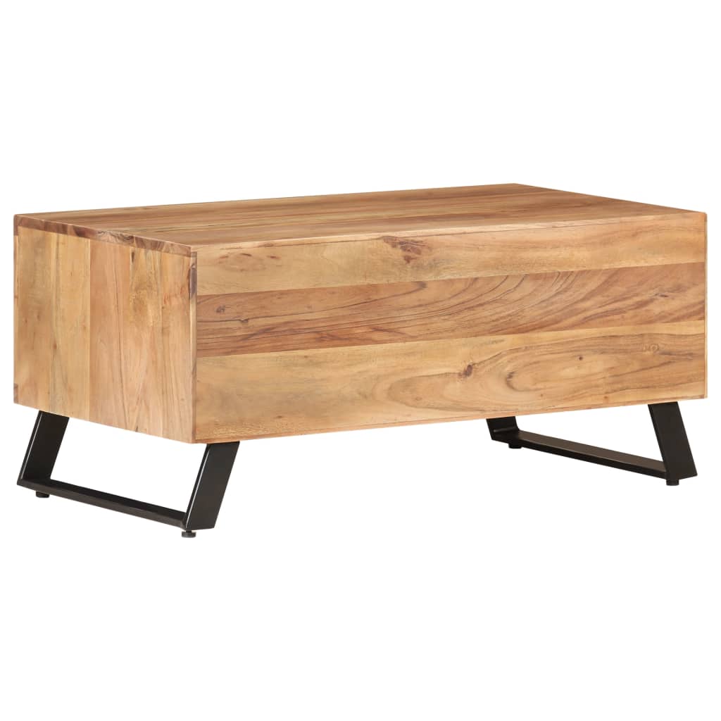 Couchtisch 90x50x40 cm Massivholz Akazie mit Naturkanten