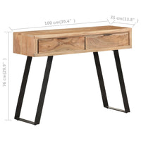 Thumbnail for Konsolentisch 100x35x76 cm Massivholz Akazie mit Naturkanten