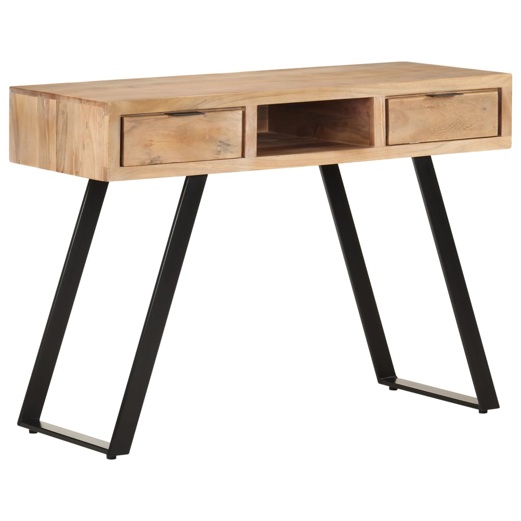 Schreibtisch 110x50x75 cm Massivholz Akazie mit Naturkanten