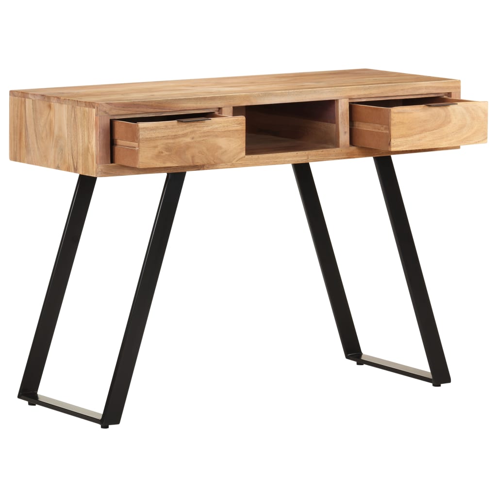 Schreibtisch 110x50x75 cm Massivholz Akazie mit Naturkanten