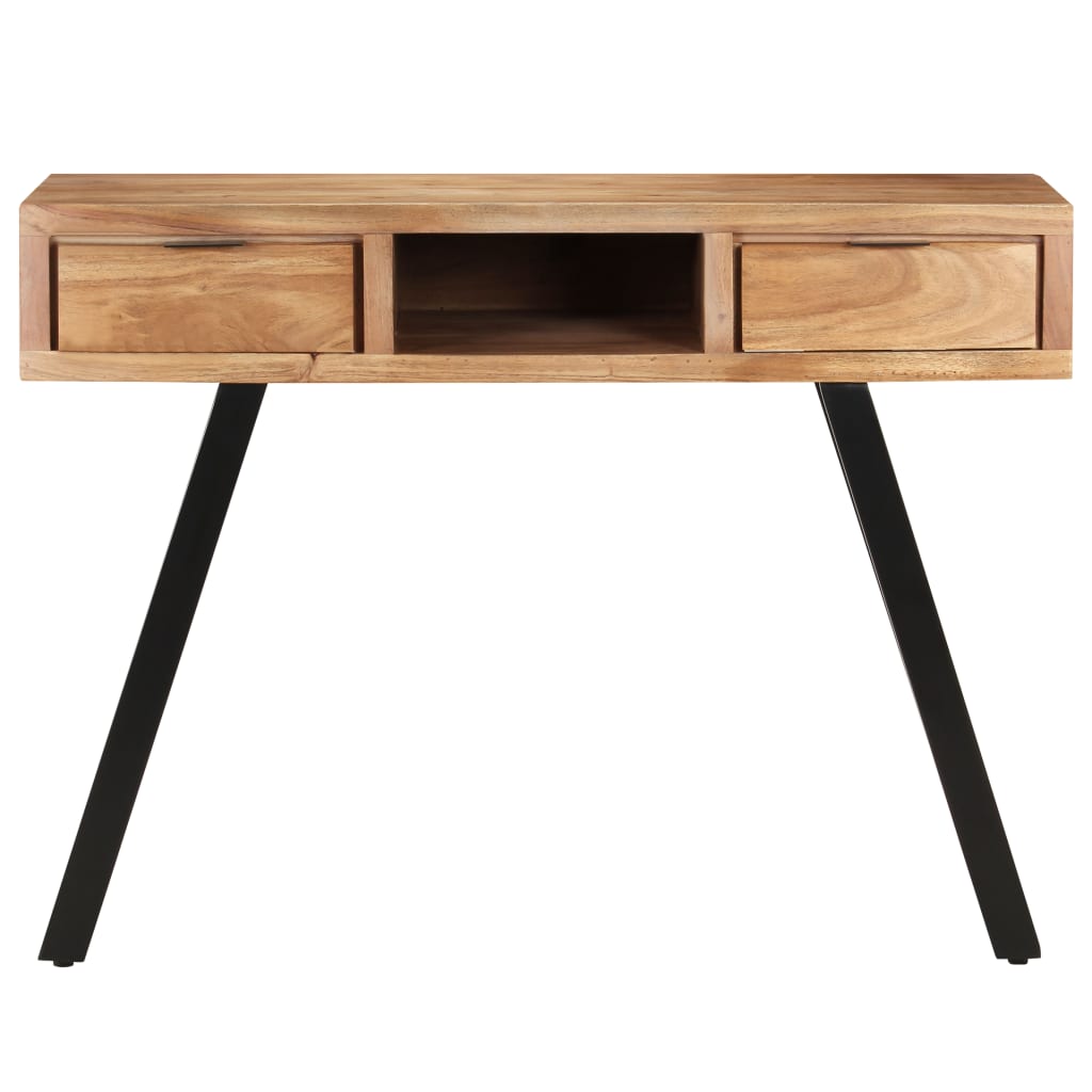 Schreibtisch 110x50x75 cm Massivholz Akazie mit Naturkanten
