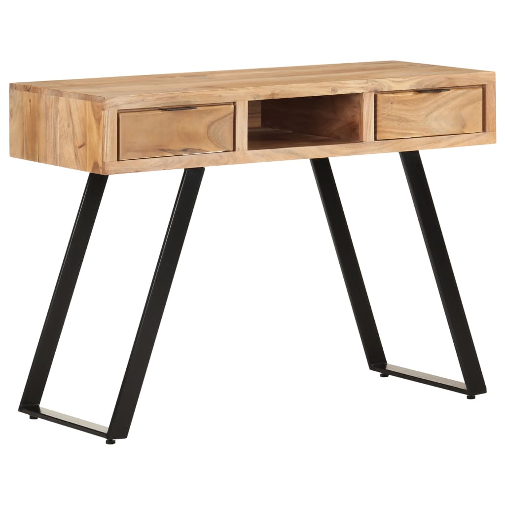 Schreibtisch 110x50x75 cm Massivholz Akazie mit Naturkanten