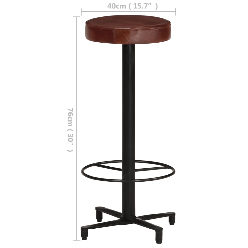 Barhocker 2 Stk. 76 cm Echtleder