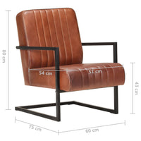 Thumbnail for Freischwinger Sessel Braun Echtleder
