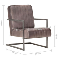 Thumbnail for Freischwinger Sessel Distressed Braun Echtleder