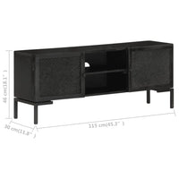 Thumbnail for TV-Schrank Schwarz 115x30x46 cm Massivholz Mango