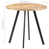 Thumbnail for Esstisch 80 cm Raues Mangoholz