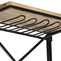 Thumbnail for Traktor-Weinschrank Weiß 49x31x172 cm Raues Mangoholz