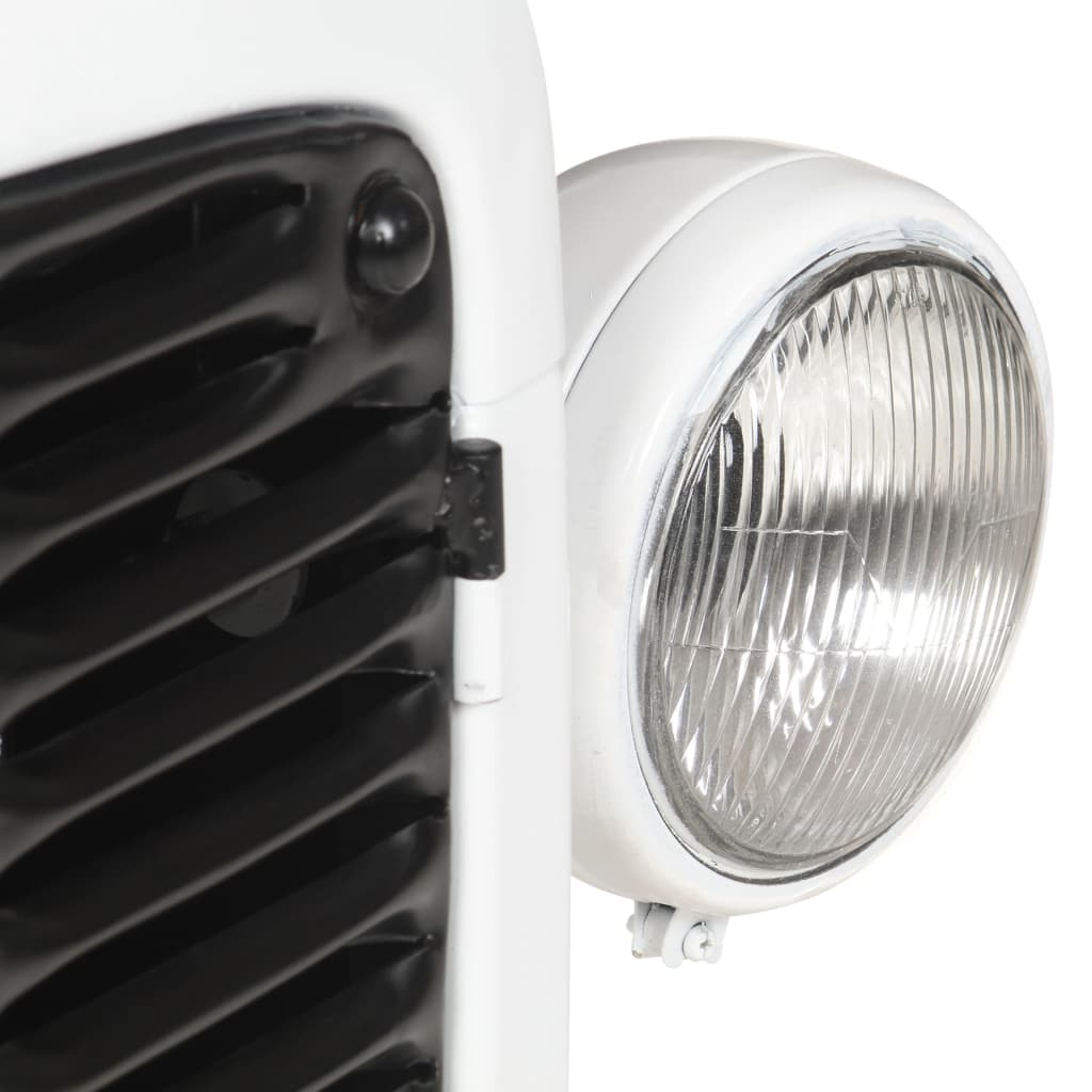 Traktor-Weinschrank Weiß 49x31x172 cm Raues Mangoholz