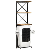 Thumbnail for Traktor-Weinschrank Weiß 49x31x172 cm Raues Mangoholz