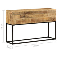 Thumbnail for Konsolentisch 120x30x75 cm Raues Mangoholz