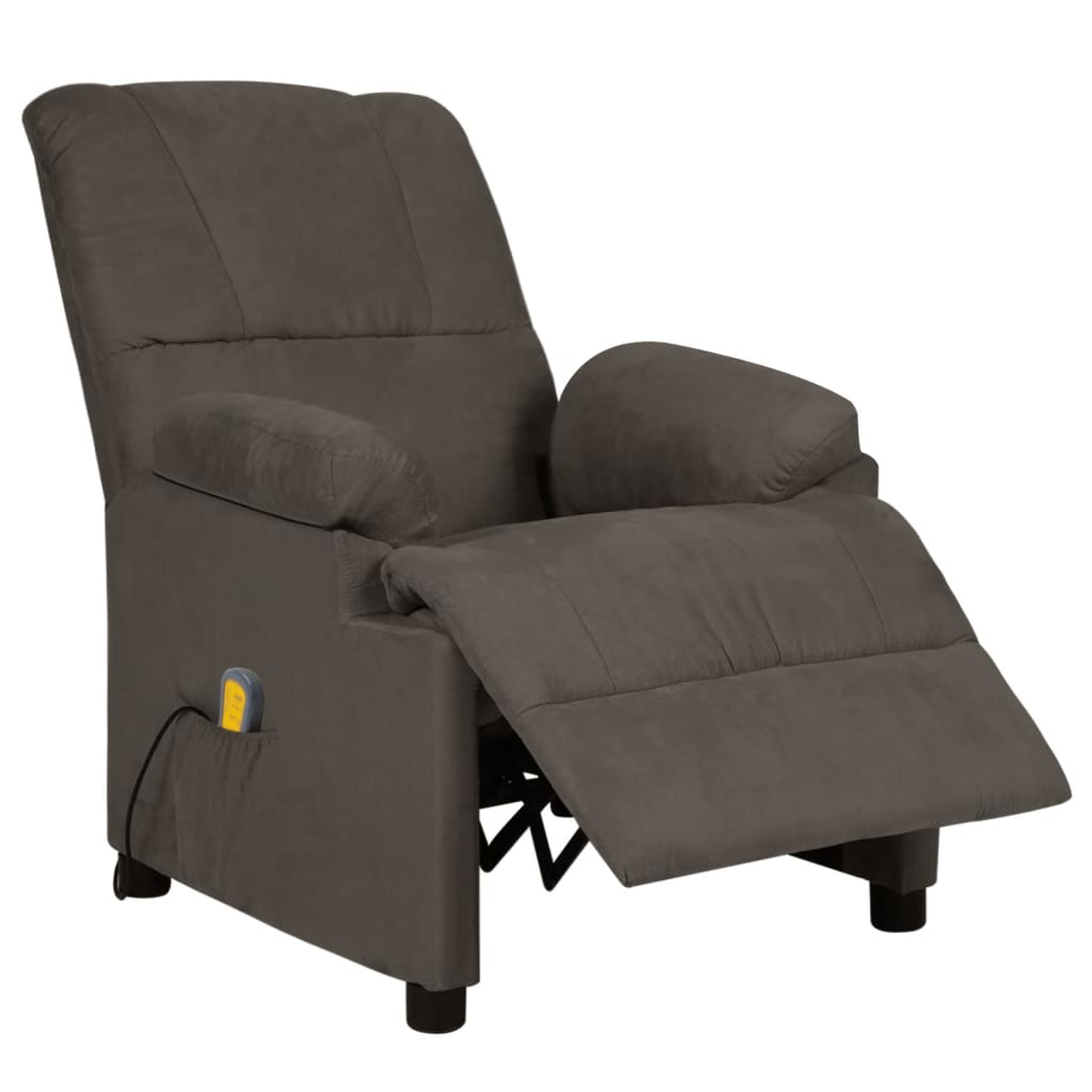 Massagesessel Dunkelgrau Wildleder-Optik