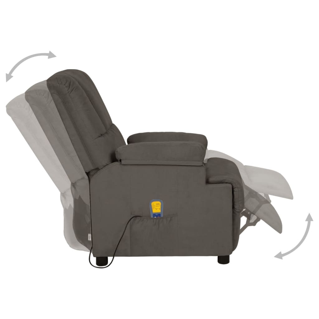 Massagesessel Dunkelgrau Wildleder-Optik