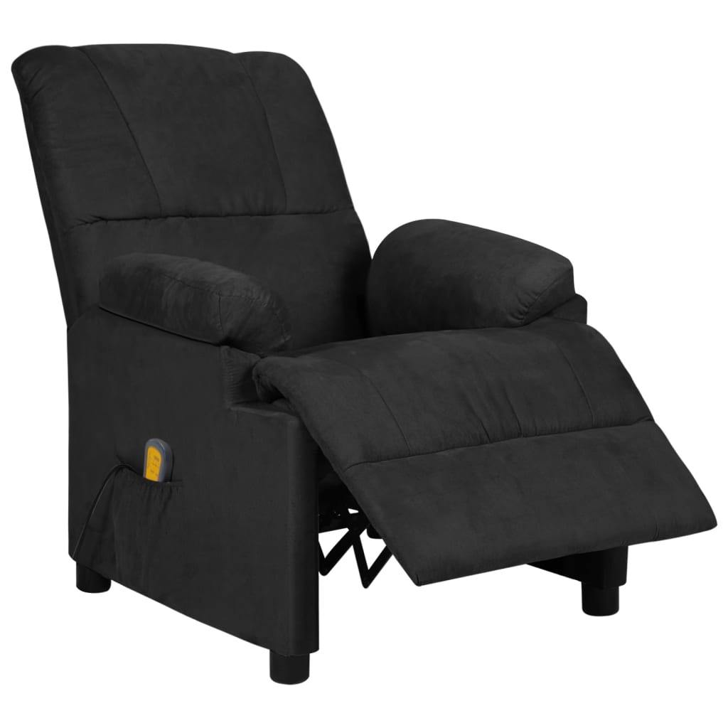 Massagesessel Schwarz Wildleder-Optik
