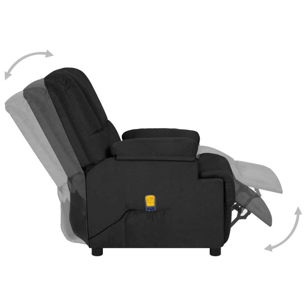 Massagesessel Schwarz Wildleder-Optik