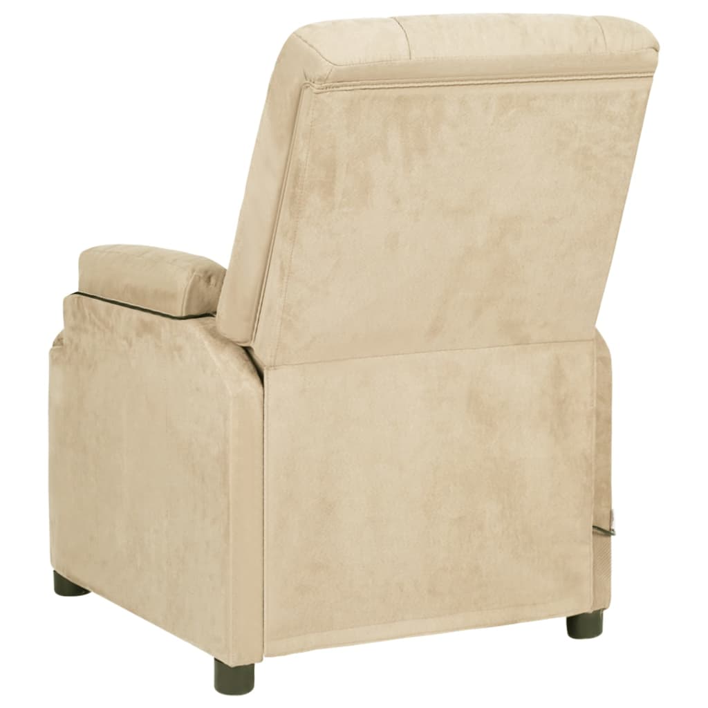 Massagesessel Creme Wildleder-Optik