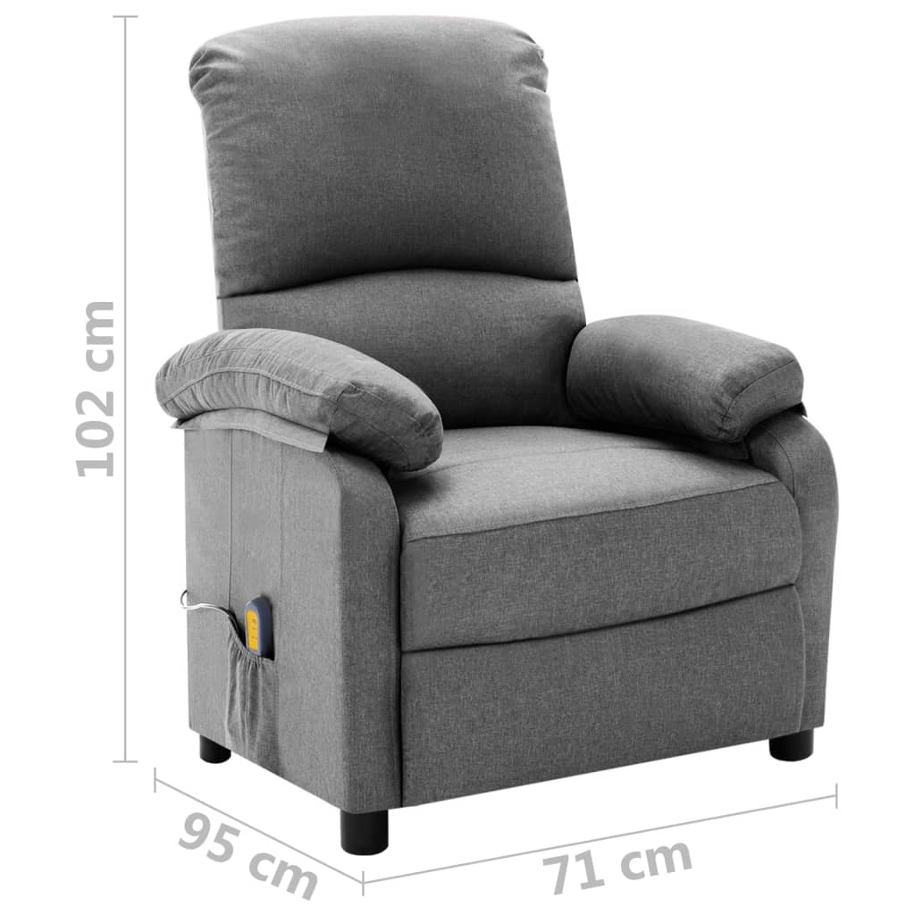 Massagesessel Hellgrau Stoff