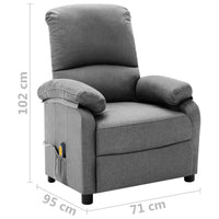 Thumbnail for Massagesessel Hellgrau Stoff