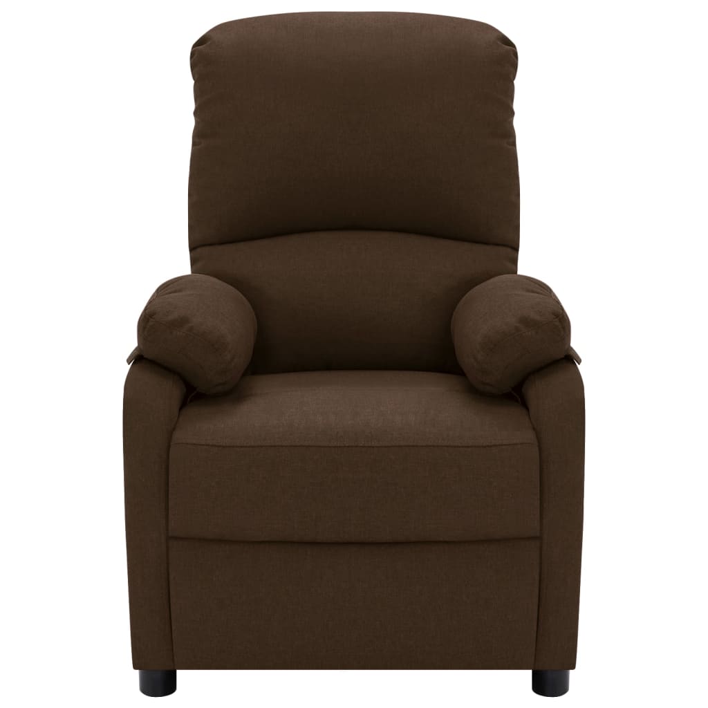 Massagesessel Dunkelbraun Stoff