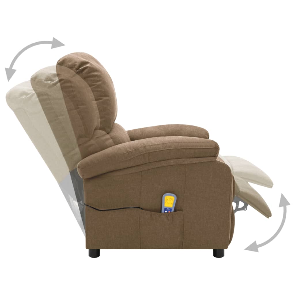 Massagesessel Taupe Stoff