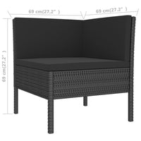 Thumbnail for 3-tlg. Garten-Lounge-Set mit Auflagen Poly Rattan Schwarz