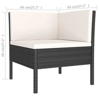 Thumbnail for 2-tlg. Garten-Lounge-Set mit Auflagen Poly Rattan Schwarz