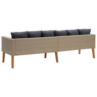 Thumbnail for 3-Sitzer-Gartensofa mit Auflagen Poly Rattan Beige