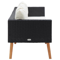 Thumbnail for 3-Sitzer-Gartensofa mit Auflagen Poly Rattan Schwarz