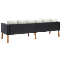 Thumbnail for 3-Sitzer-Gartensofa mit Auflagen Poly Rattan Schwarz