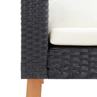 Thumbnail for 1-Sitzer-Gartensofa mit Auflagen Poly Rattan Schwarz