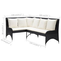 Thumbnail for Garten-Ecksofa 2-tlg. Poly Rattan Schwarz