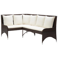 Thumbnail for Garten-Ecksofa 2-tlg. Poly Rattan Braun