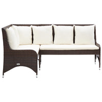 Thumbnail for Garten-Ecksofa 2-tlg. Poly Rattan Braun
