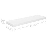 Thumbnail for 323751 vidaXL Floating Wall Shelf High Gloss White 80x23,5x3,8 cm MDF