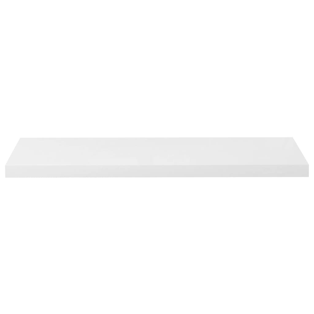 Schwebendes Wandregal Hochglanz-Weiß 90x23,5x3,8 cm MDF