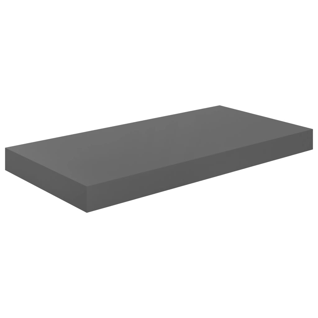 Schwebende Wandregale 4 Stk. Hochglanz-Grau 50x23x3,8cm MDF