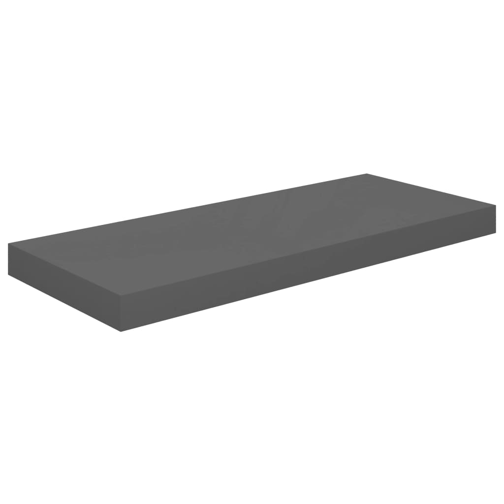 Schwebende Wandregale 4 Stk. Hochglanz-Grau 60x23,5x3,8cm MDF