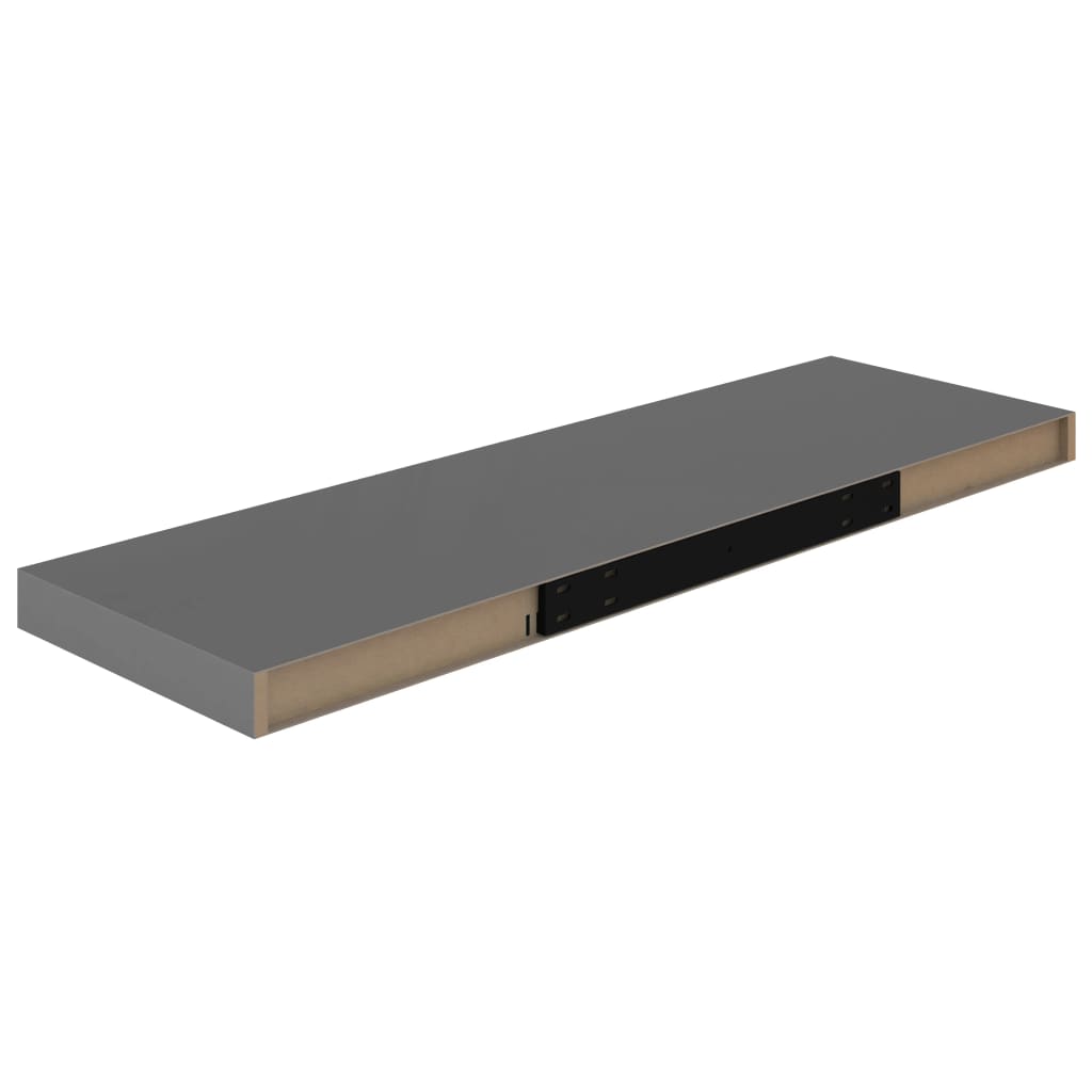 Schwebende Wandregale 4 Stk. Hochglanz-Grau 80x23,5x3,8cm MDF