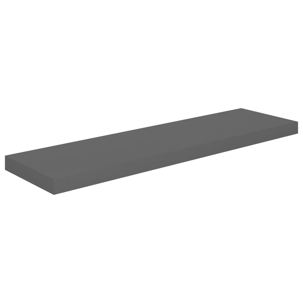 Schwebende Wandregale 2 Stk. Hochglanz-Grau 90x23,5x3,8cm MDF