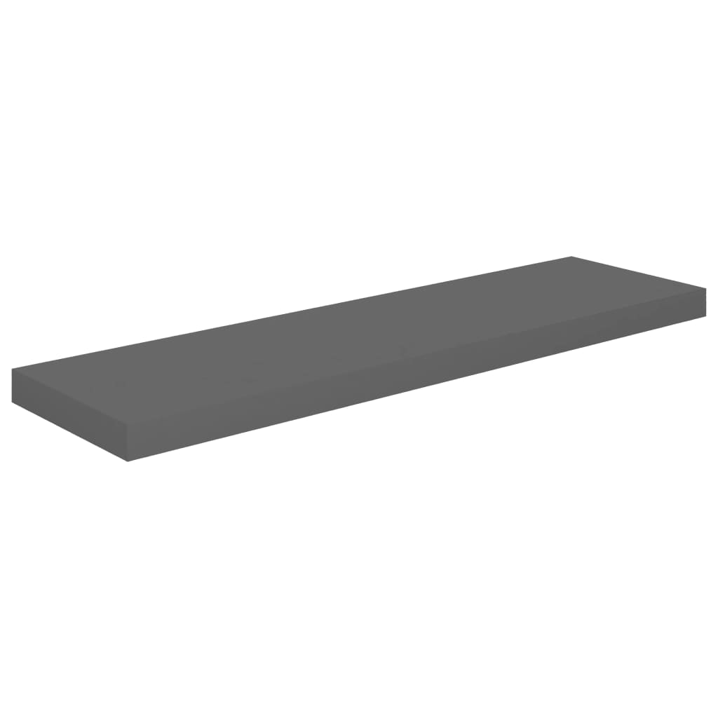 Schwebende Wandregale 4 Stk. Hochglanz-Grau 90x23,5x3,8cm MDF