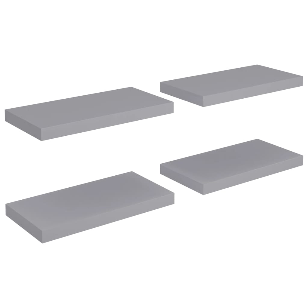 Schwebende Wandregale 4 Stk. Grau 50x23x3,8cm MDF