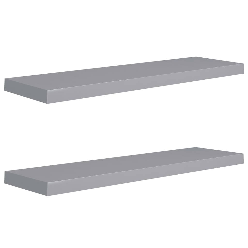 Schwebende Wandregale 2 Stk. Grau 90x23,5x3,8cm MDF