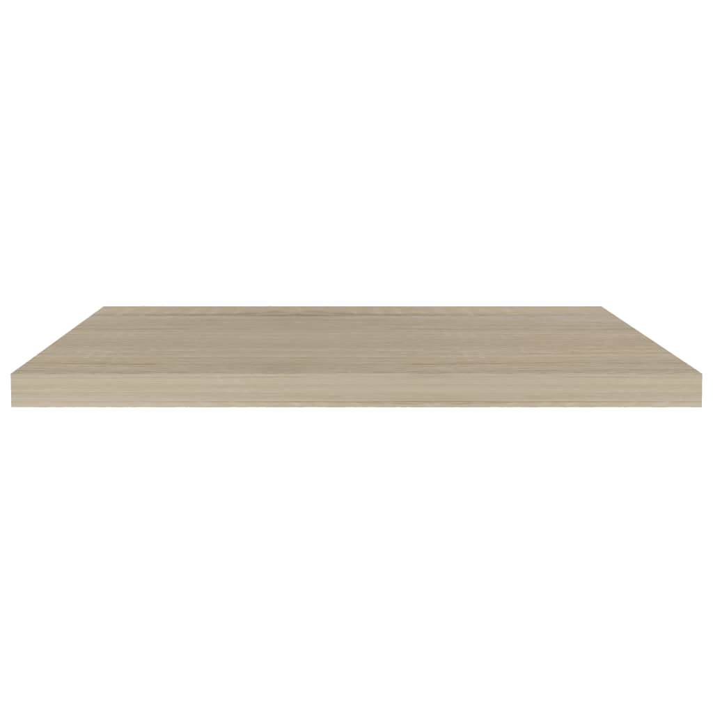 Schweberegale 2 Stk. Eiche-Optik 80x23,5x3,8 cm MDF