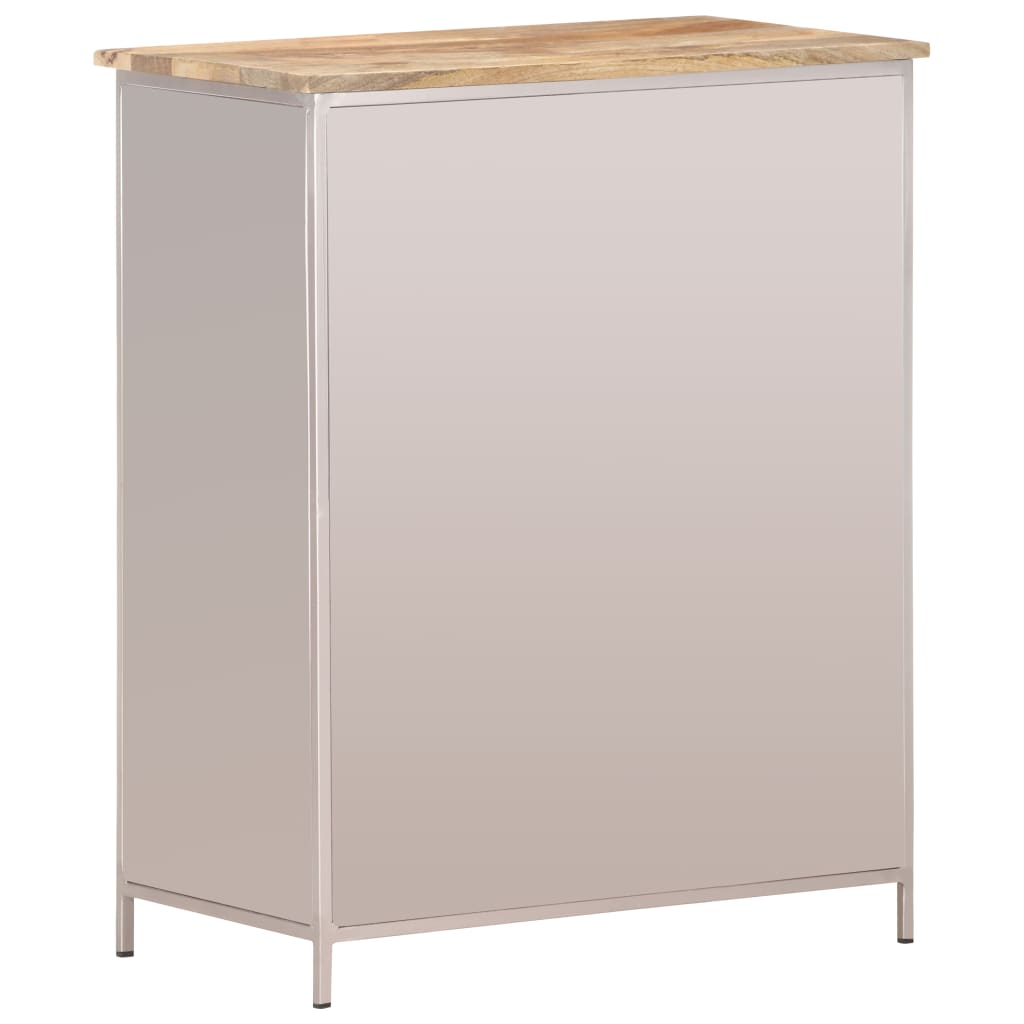 Sideboard 60x35x75 cm Raues Mangoholz und Eisen