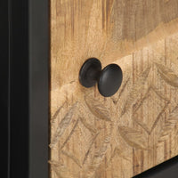 Thumbnail for TV-Schrank mit Geschnitzter Tür 90x30x40 cm Raues Mangoholz