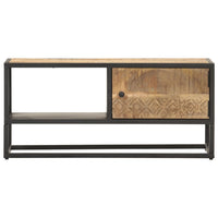 Thumbnail for TV-Schrank mit Geschnitzter Tür 90x30x40 cm Raues Mangoholz