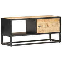 Thumbnail for TV-Schrank mit Geschnitzter Tür 90x30x40 cm Raues Mangoholz