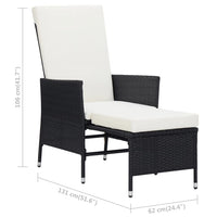 Thumbnail for 2-tlg. Garten-Lounge-Set mit Auflagen Poly Rattan Schwarz