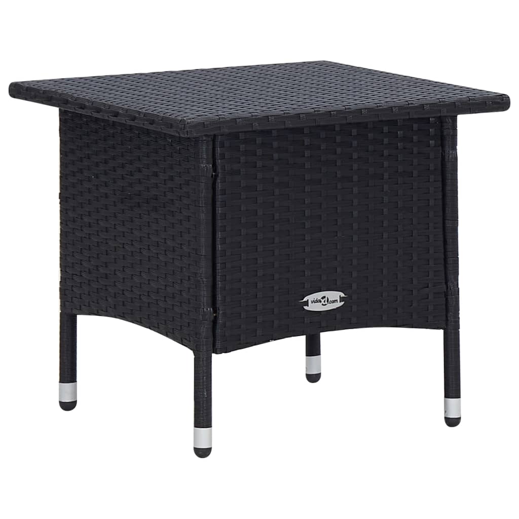 2-tlg. Garten-Lounge-Set mit Auflagen Poly Rattan Schwarz