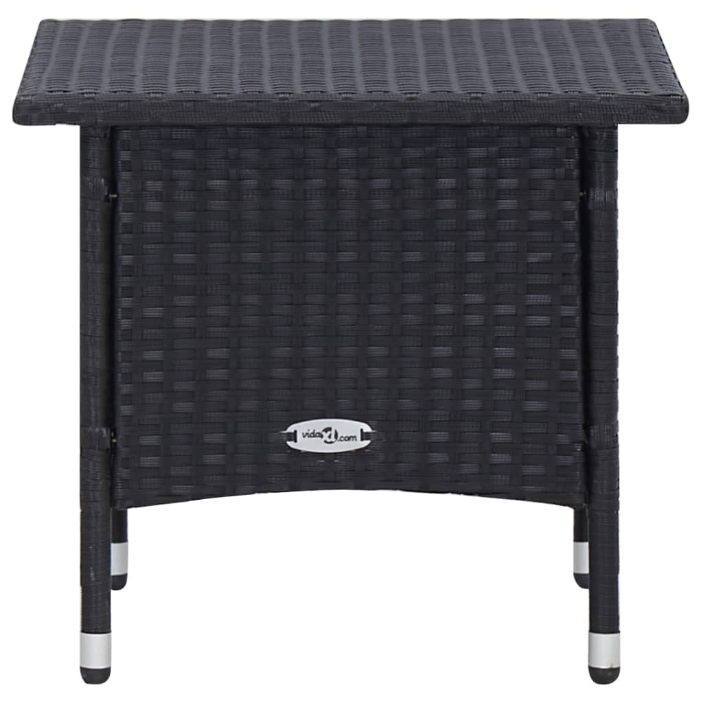 2-tlg. Garten-Lounge-Set mit Auflagen Poly Rattan Schwarz